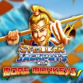Official Jackpots logo: Stellar Jackpots with More Monkeys by Lightning Box Game at King Hills Casino