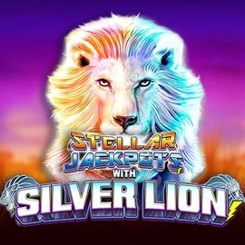 Stellar Jackpots with Silver Lion slot icon by Lightning Box Game, available at King Hills Casino